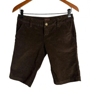 Zana Di Jeans Brown Corduroy Shorts Size 5 Cotton Spandex Blend Low Rise Plain